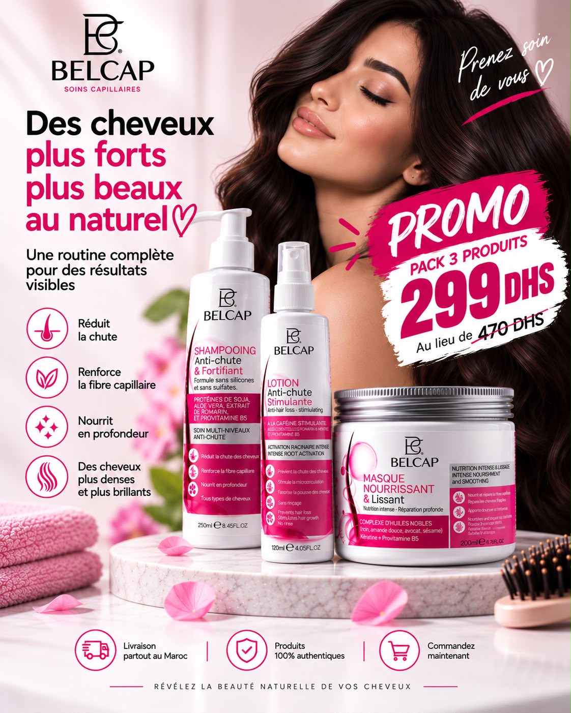 Pack Routine Capillaire BELCAP – Shampoing, Lotion & Masque
